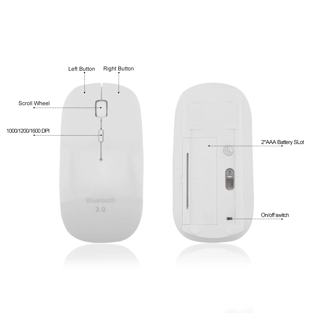 Ультратонкая беспроводная эргономичная Bluetooth мышь 3 0 ГГц 2 4/1000 DPI|3.0 mouse|bluetooth 3.0