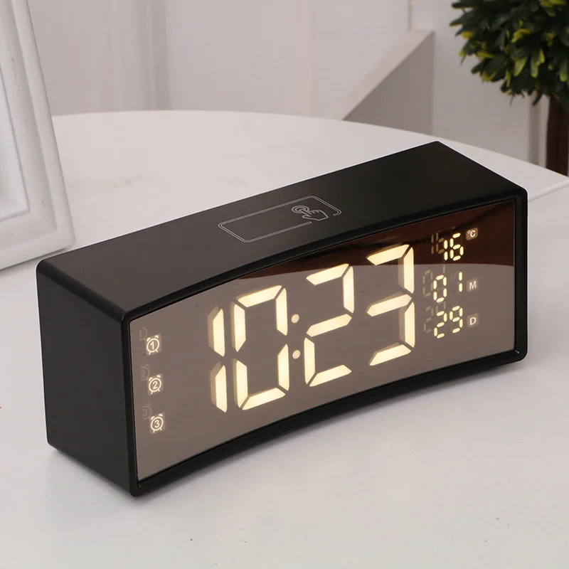 Цифровой lcd Ночной светильник, настольные часы с функцией повтора, украшение дома, настольные часы с яркой регулировкой, зарядка от USB