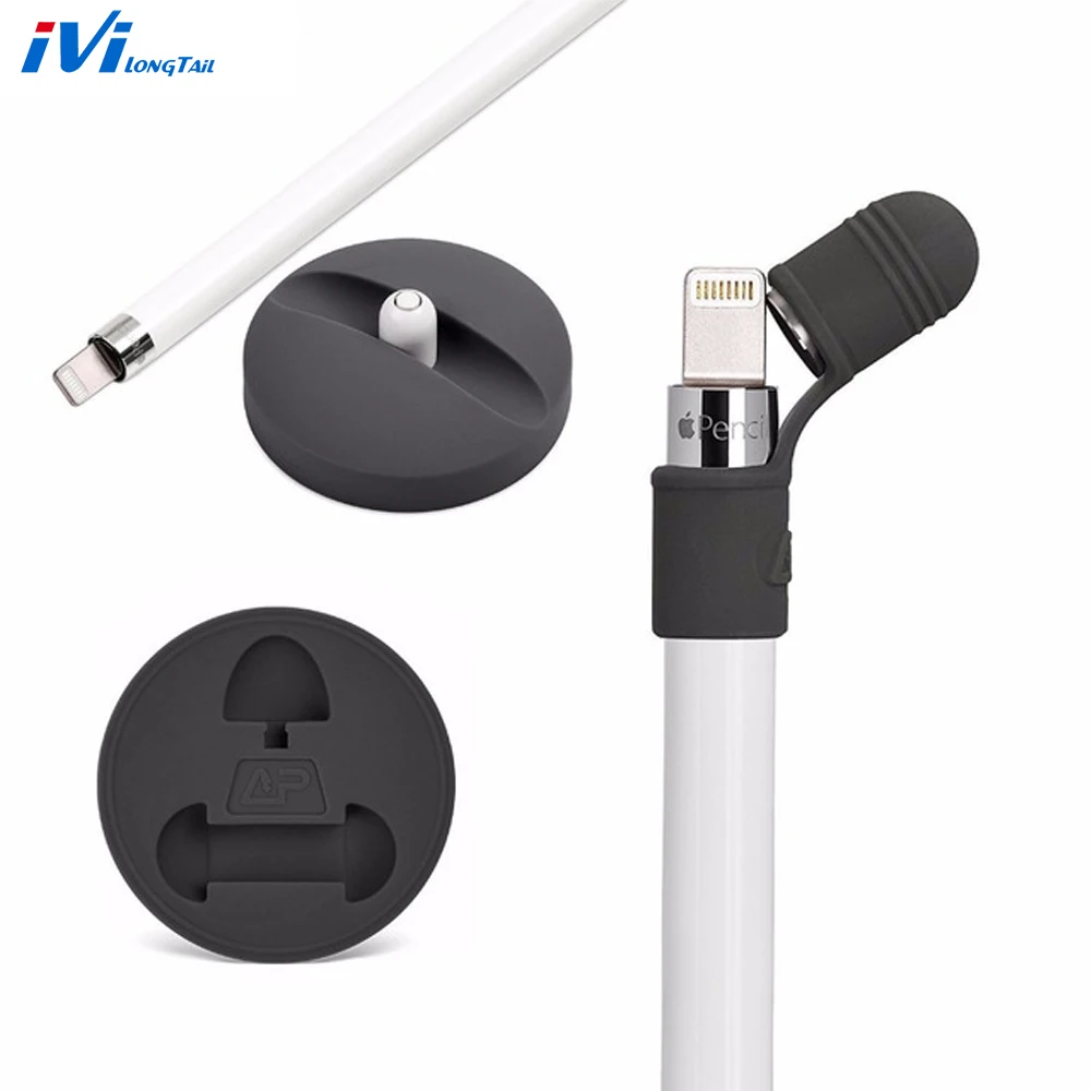 

High Quality Silicone Charging Cradle Stand Anti Lost Cap Cover Grip Holder For iPad Pro Apple Pencil Touch Stylus Pen