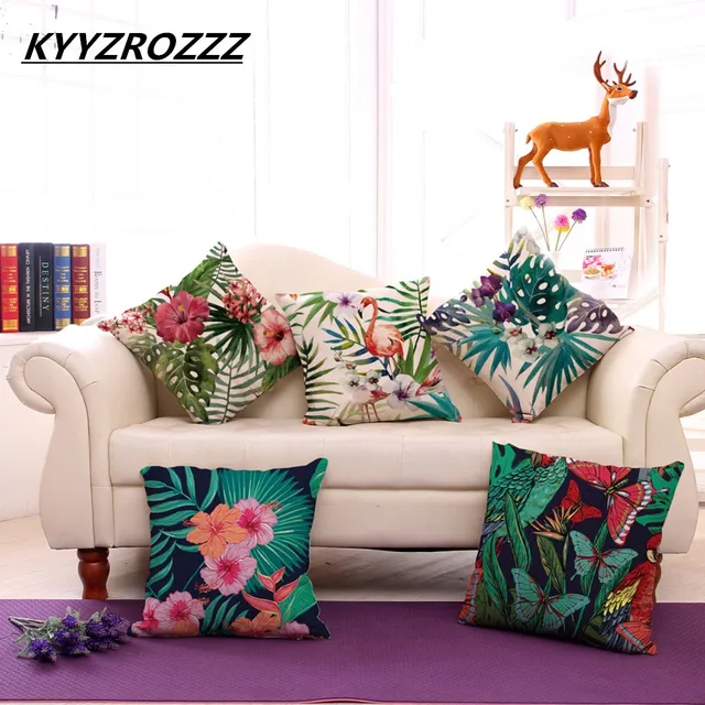 Subtropical Style Tropical Butterfly Plant Flamingos Pillow Cover Impressive Tropical Throw Pillow Covers Subtropical Style Tropical Butterfly Plant Flamingos Pillow Cover Impressive Tropical Throw Pillow Covers