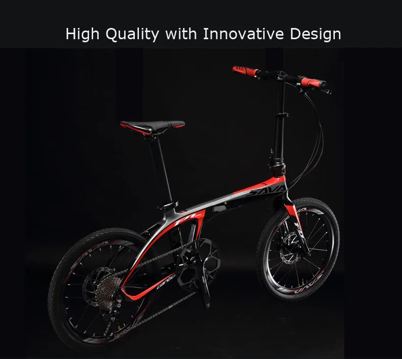 Cheap SAVA Folding Bike 20 inch Folding Bicycle Ultralight Carbon folding Bike Frame 20 mini bike 9 Speed Bike Portable Small Bicycle 7