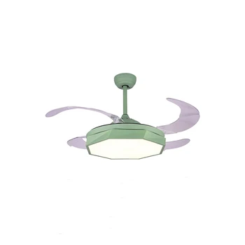 

Modern minimalist macaron invisible inverter fan light restaurant children living room bedroom home fan light