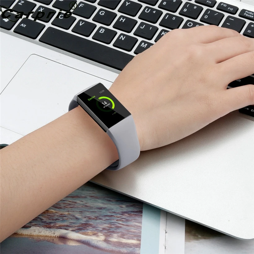 Новый дизайн спортивный силиконовый ремешок для умных часов Fitbit Charge 3