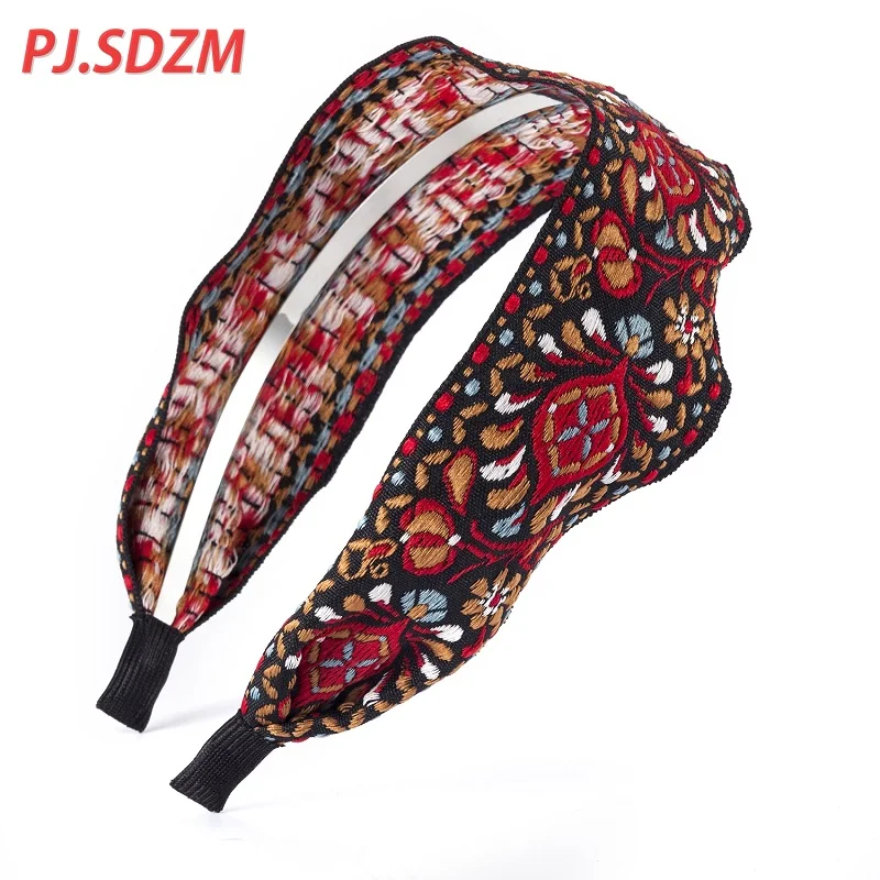 Metal Chic Fabric Hair Accessories Retro National Style Women Hairband All Match Comfortable Female Hair Decoration Trend