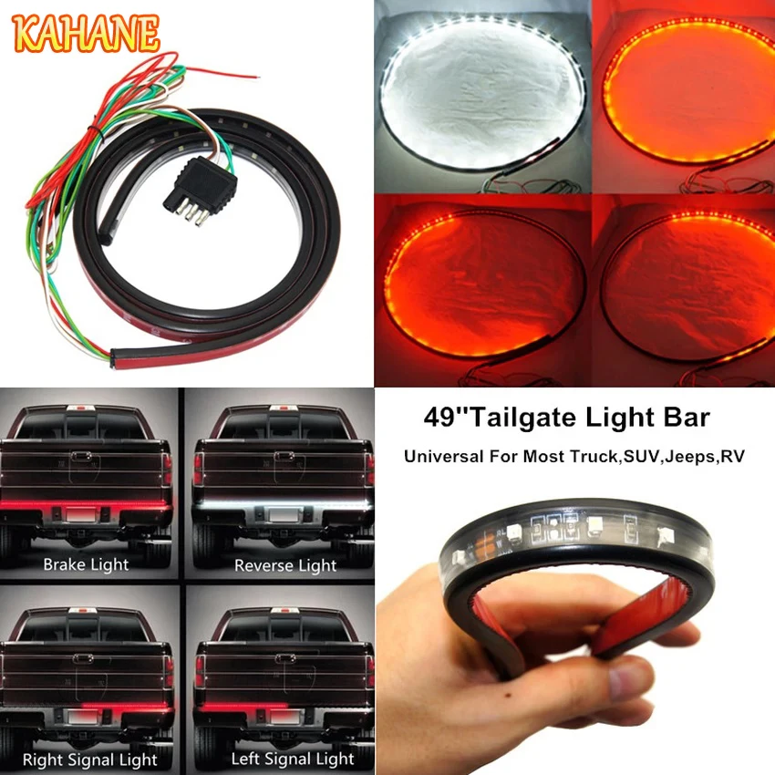 

KAHANE 49" LED DRL Tailgate Light Strip Backup Brake Light Tail Turn Signal Light For Chevrolet Ford F150 F650 Hummer H6 Toyota