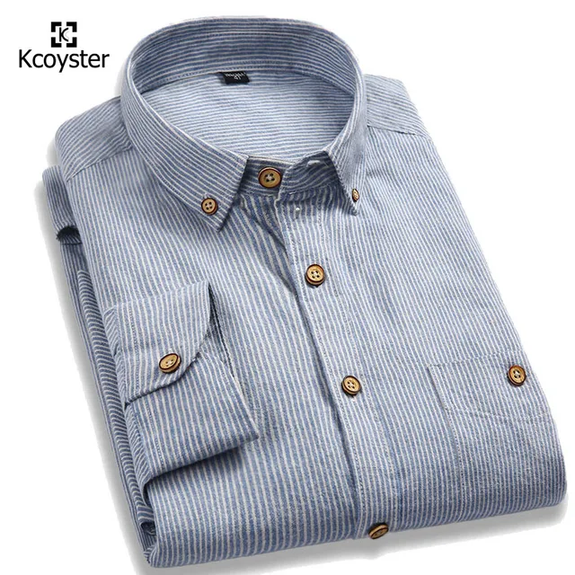Kcoyster рубашки высокого качества мужчины бренд одежды полосатые рубашки мужчины с длинным рукавом мягкого хлопка рубашки весна повседневная camisas masculina