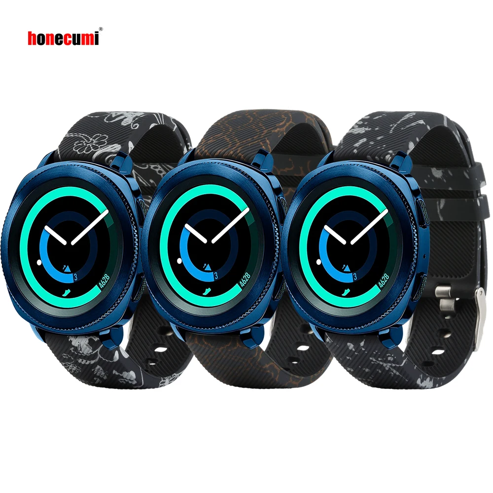 Honecumi 3 шт. в упаковке 20 мм резиновый ремешок для Samsung Gear Sport Силиконовый умных часов