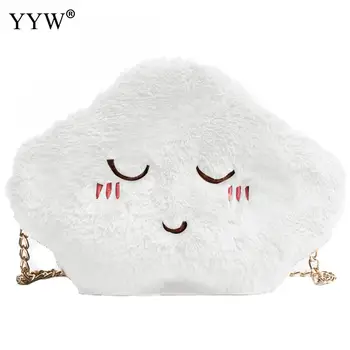 

YYW 2018 Satchel Cute Plush Cloud Crossbody Bag For Women Bag Fashion Girl Bag Designer Purse Mujer Hairy Bag Bolsas Femininas
