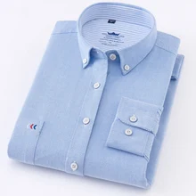 Новое поступление рубашка с длинными рукавами мужские хлопковые Брендовые мужские оксфорды мужские рубашки в деловом стиле платье Повседневная рубашка camisa masculina