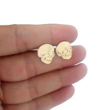 CHENGXUN 1 пара креативные серьги-гвоздики в виде скелета в виде черепа, Золотые серьги байкера в стиле панк-рок для мужчин и женщин, ювелирные серьги