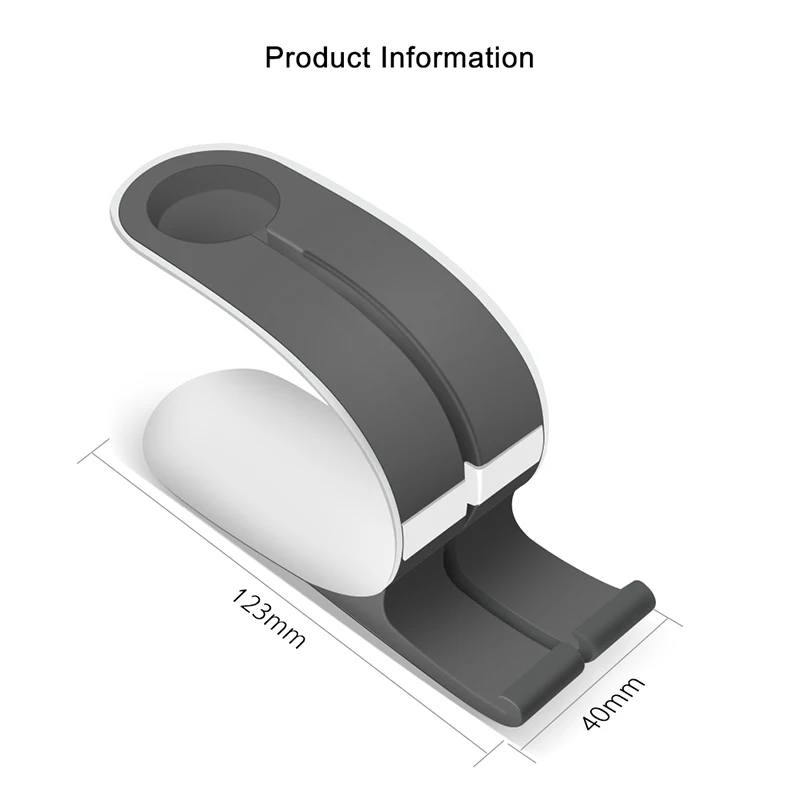 Raugee силиконовый держатель для зарядного устройства для Apple Watch 4 кронштейн Подставка для зарядки для Apple Watch 1 2 3 4 SmartWatch iPhone X - Цвет: Черный