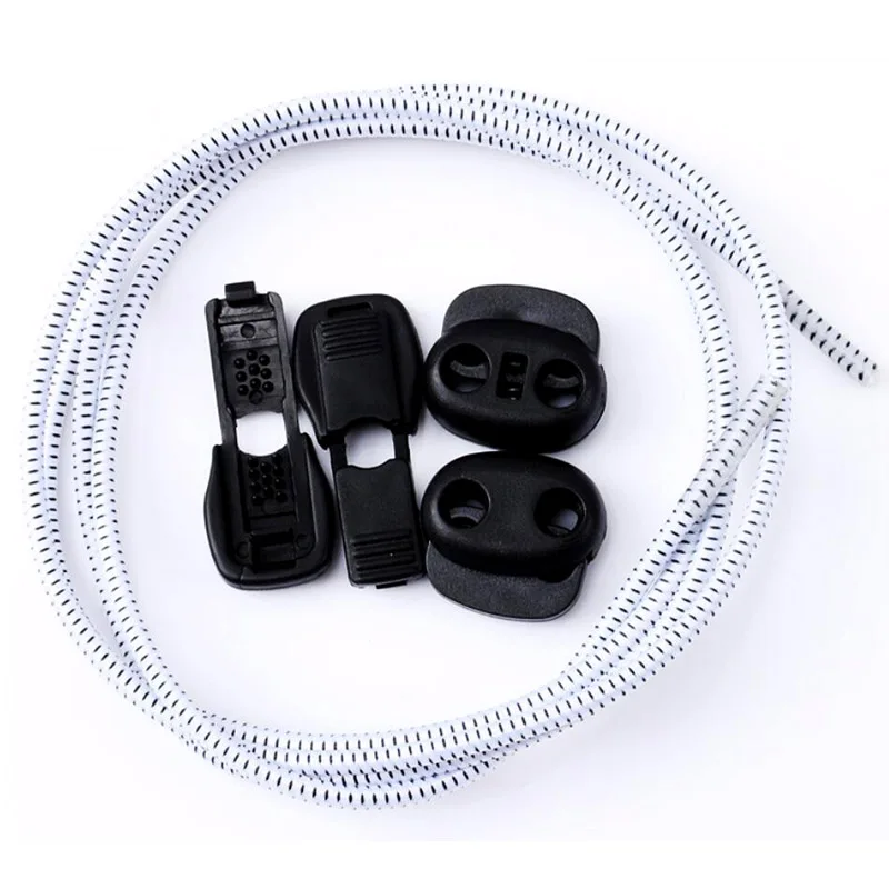 1 Pair Round Lazy Adult Children Safety Silicones Locking No Tie Lace Color Elastic Laces Stretch Fashion Sports Laces Sneakers