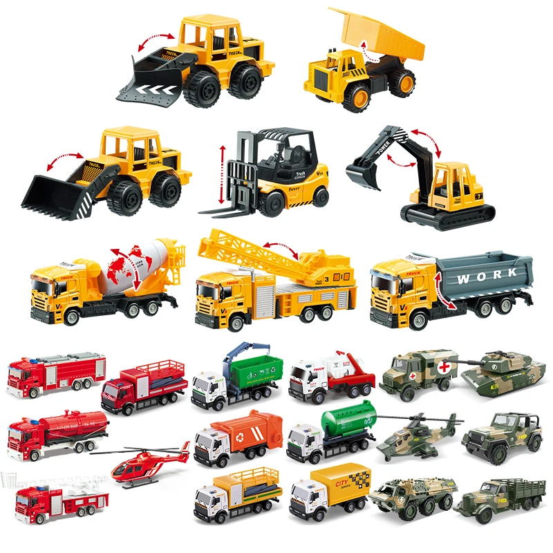 

Children's Collecting toy truck suit boy alloy force truck, aircraft & tank & engineering vehicle, fire engine excavator, gift