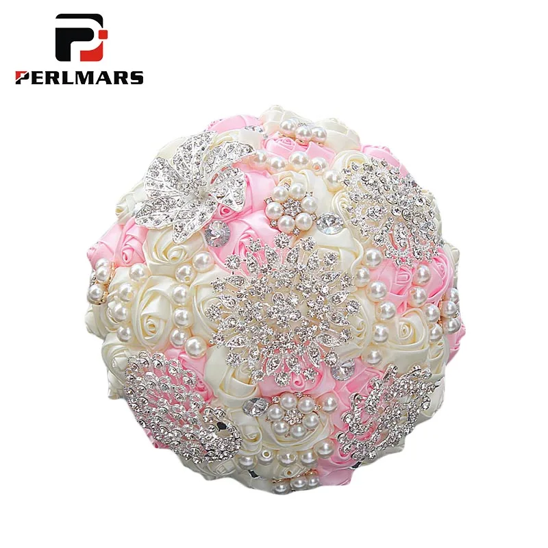 Goedkoop Bridal Wedding Boeket Accessoires Bedrijf Bloemen Luxe Rhinestone Rose Bloem Als Valentijnsdag Gift Home Decoratie