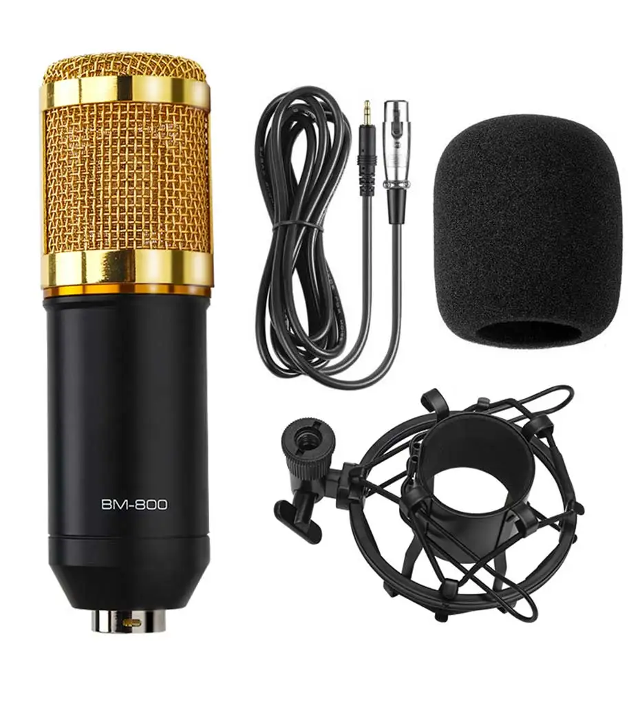 BM 800 конденсаторный микрофон bm800 48V Phantom power Mic звуковая карта с подставкой поп-фильтр Tritop для компьютера ПК видеозапись