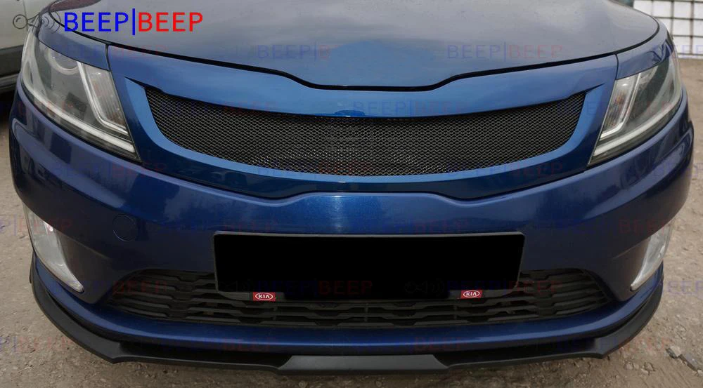 Подкладка на решетку радиатора для Kia Rio 3 2011 2014 2017 АБС пластик с сеткой спортивные