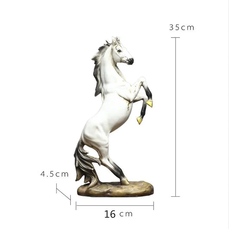 Новинка ностальгические статуи домашний декор ремесла винтажная фигурка лошади из смолы белая миниатюрная для офиса бар животное орнамент