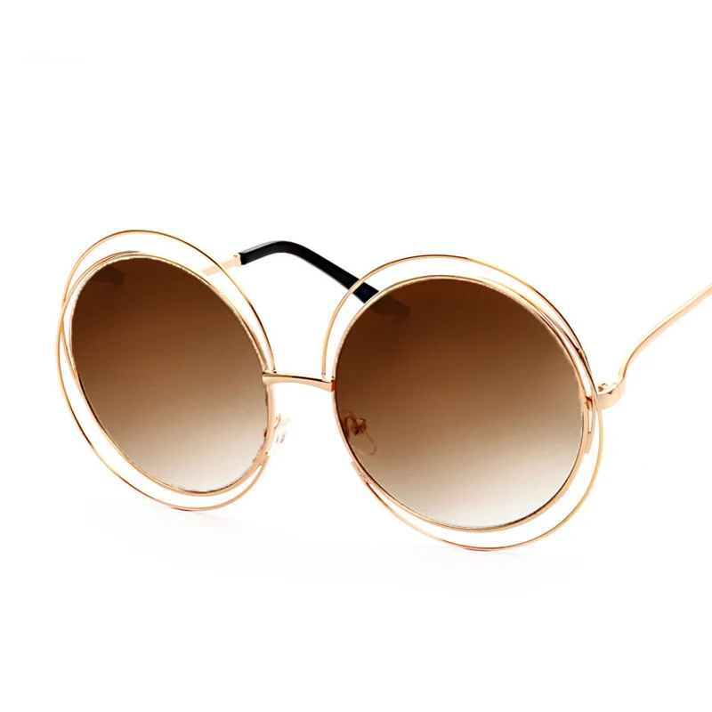 

New Hot Sell Oversize Women Round Sunglasses Women Circle Sun glasses oculos de sol feminino Coating Mirrored Sunglasses UV400