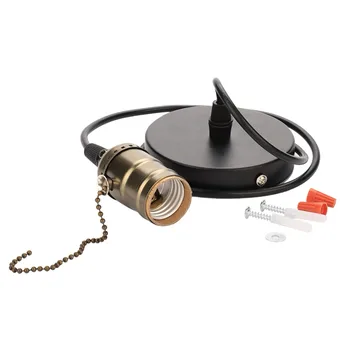 

Large Screw Retro Chandelier E27 Vintage Light Holder Coffee Shop Decoration Chandelier Pull Chain Switch Lamp