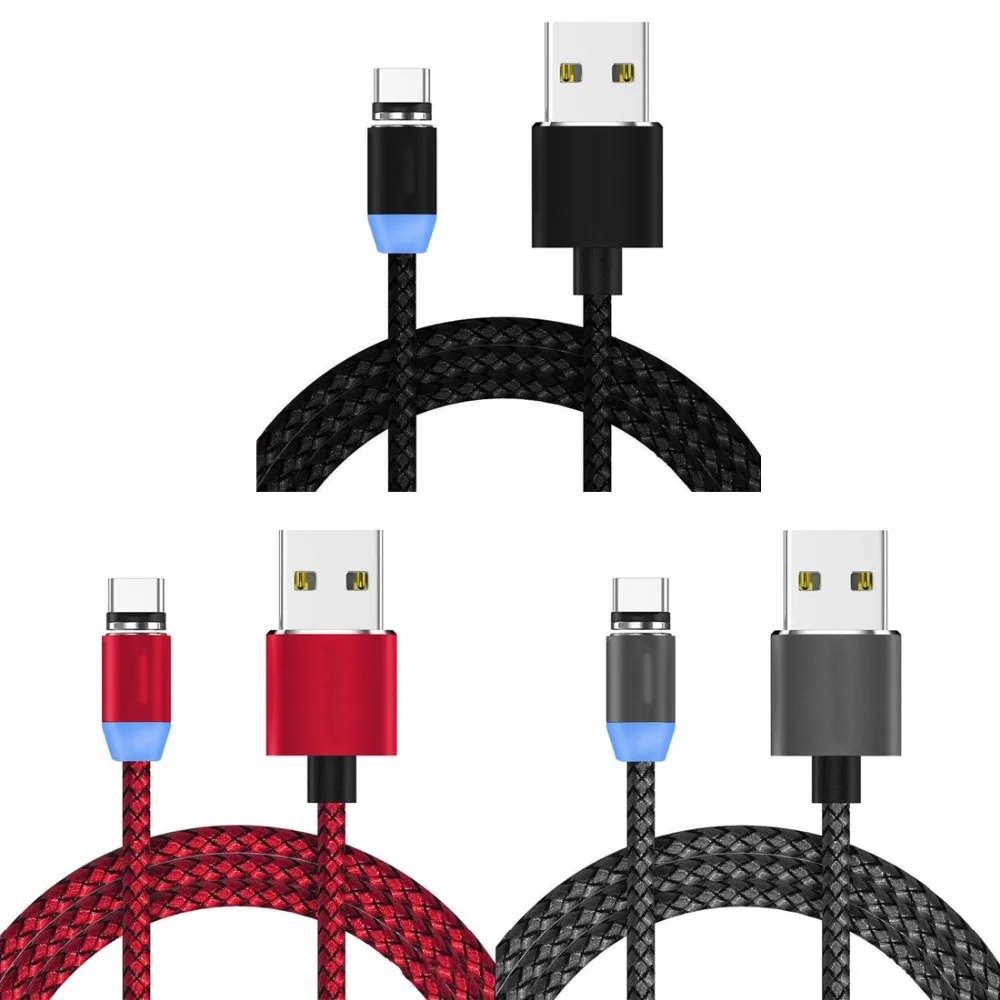 حار LED USB مغناطيسي صغير كبل شحن سريع كابل شحن الروبوت نوع-C الهواتف الذكية أقراص ل سامسونج هواوي Xiaomi