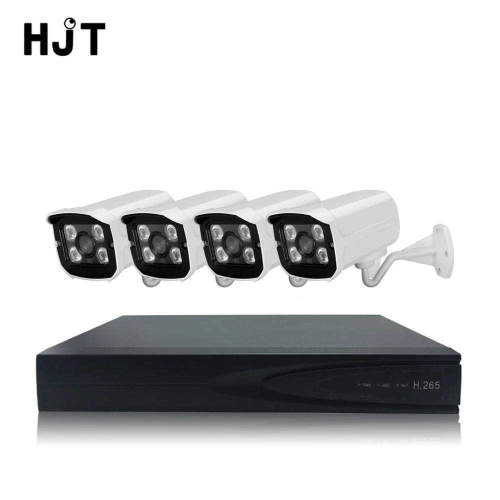

HJT 5.0MP CCTV Cam System H.265/H.264 4CH NVR Kit Built-in Outdoor IP Camera P2P IR IP66 Weatherproof Security Surveillance