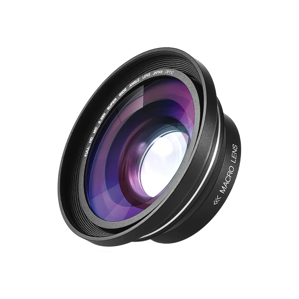 Andoer 0.39X камера Full HD широкоугольный макрообъектив 37 мм до 30 объектив адаптируется