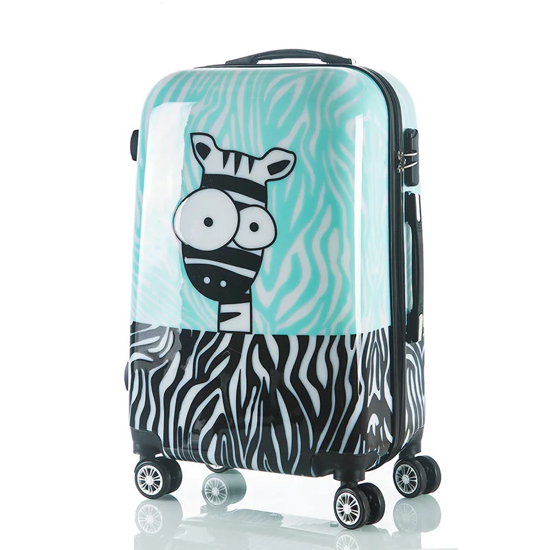 

20"24"Cartoon zebra luggage universal wheels trolley luggage soft suitcase for female