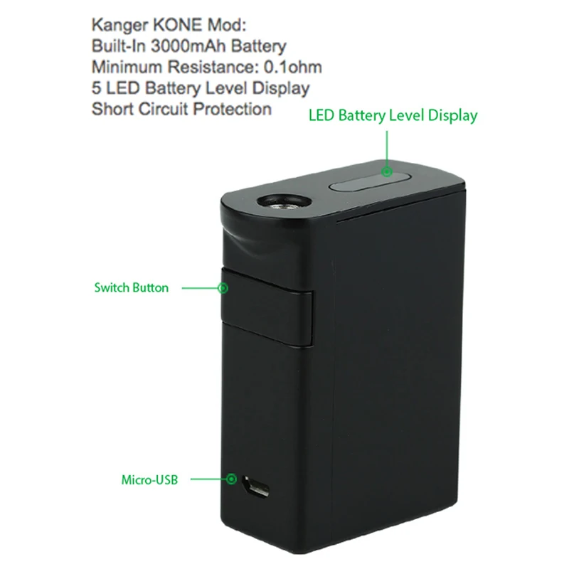 Стартовый набор KangerTech KONE 3000 мАч с емкостью Pangu 3 5 мл PGOCC 0 Ом спиральная головка