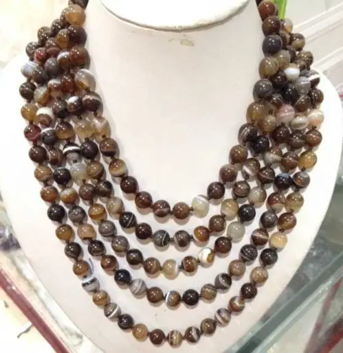 

GORGEOUS! NATURAL BROWN 8MM MADAGASCAR AGATE NECKLACE 100