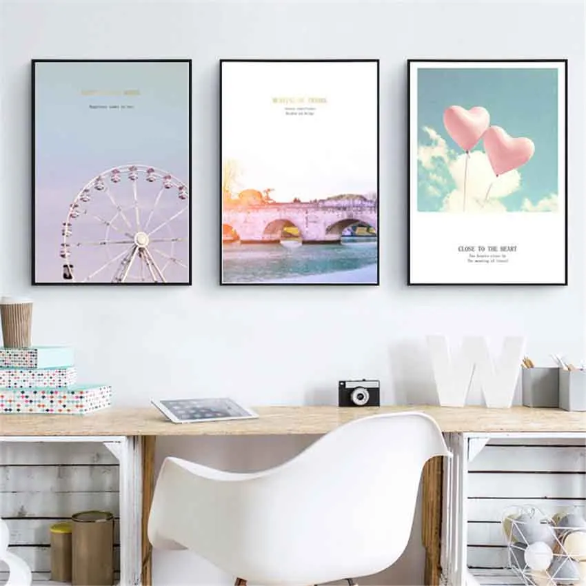 

Modern Ferris Wheel Balloon Canvas Painting Posters Study Home Decorative Painting Wall Hanging Picture Art Living Room Unframed