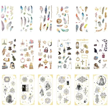 

6 Pcs/lot Unicorn Feather Stationery Sticker Set Scrapbooking Decorative Stickers Diary Book Notebook Planner Journal DIY Label