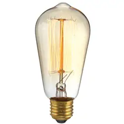 Самые низкие цены E27 60 Вт ST58 промышленного ретро Винтаж старинное волокно электрическая лампочка эдисона лампочка лампа 240 люмен теплый