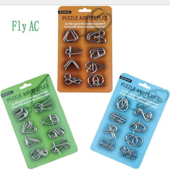 

8 pcs/set 3D puzzle Metal Ming lock Luban lock toys adults children adult Christmas gift