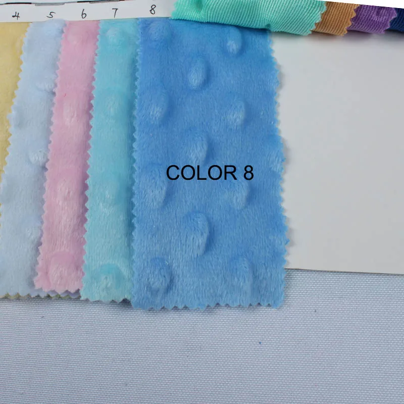 1 ярд рельефные точки Minky cuddle ткань Ultrasoft флис постельные принадлежности одеяло подушка матрас ребенка touch швейный материал - Цвет: color 8