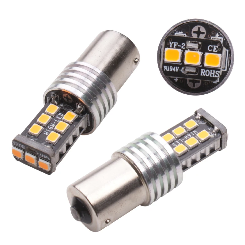 2 шт. BAU15S py21w 1156 1157 BA15S BAY15D T20 7443 2835 15Smd лампы для автомобильных указателей поворота