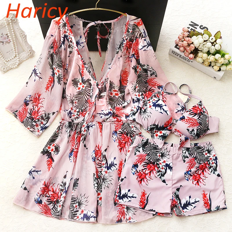 

Floral Halter Bikini Set Push Up Swimwear Swimming Suit For Women Dress Female Biquini 2018 Bikinis Swimsuit Monokini