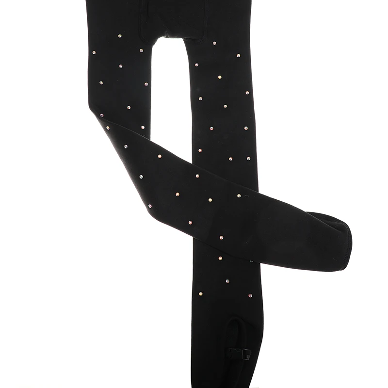 Pantyhose Patinaje Figure Skating Women's Competition Training Artistic Gymnastics Warm Dance Beige Black Color