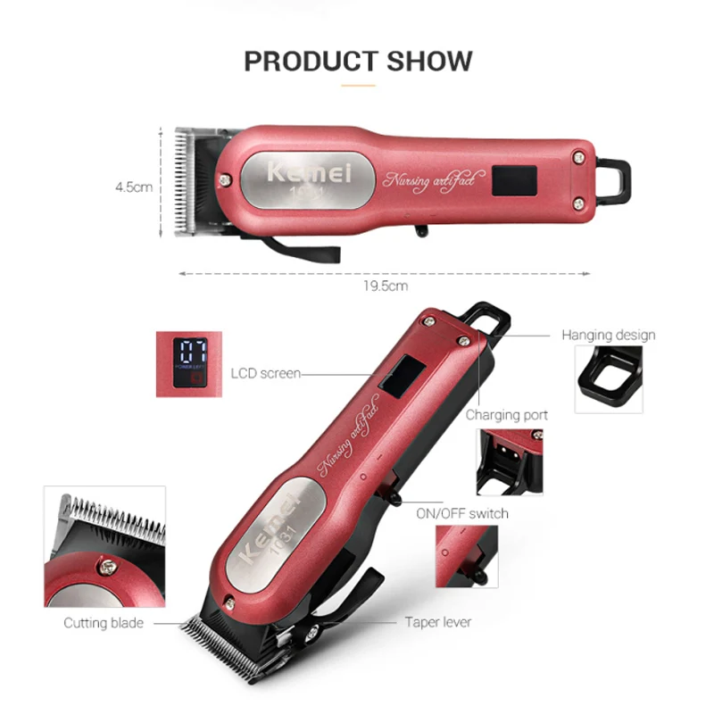  Professional Electric Clippers Cordless Hair Cutter Rechargeable Cutting Machine Strong Power Hair 