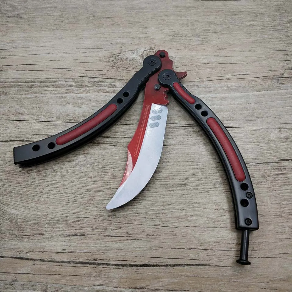 Дропшиппинг CS GO бабочка в ноже Karambit нож бабочка складной тренировочный нож игровой нож тупое лезвие без края инструмент - Цвет: Auto