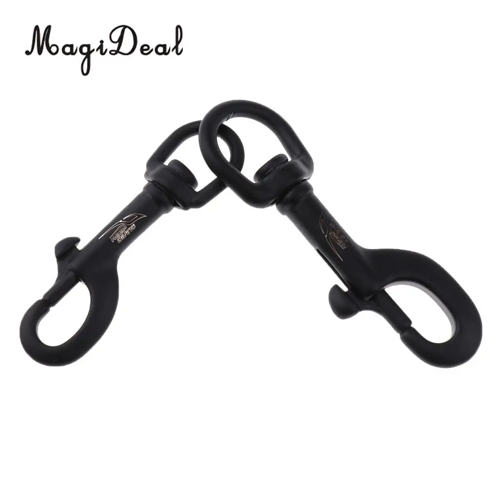 MagiDeal Durable 316 Stainless Steel Hook Swivel Eye Bolt Snap Water Tool for Scuba Diving Swimming Diver Supply 75mm/90mm Black