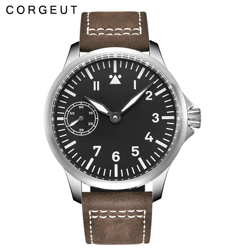 Роскошные брендовые механические мужские часы Corgeut 17 Jewels Seagull 6497 механические часы с ручным заводом светящиеся мужские наручные часы - Цвет: 2012B-1