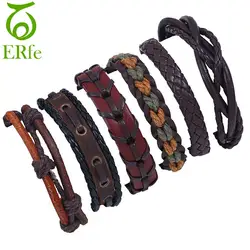 Er 2018 Винтаж ретро кожаный браслет Для мужчин Braclet тканые дружба Браслеты Для женщин Хлопок Плетеный Hand Интимные аксессуары LB095