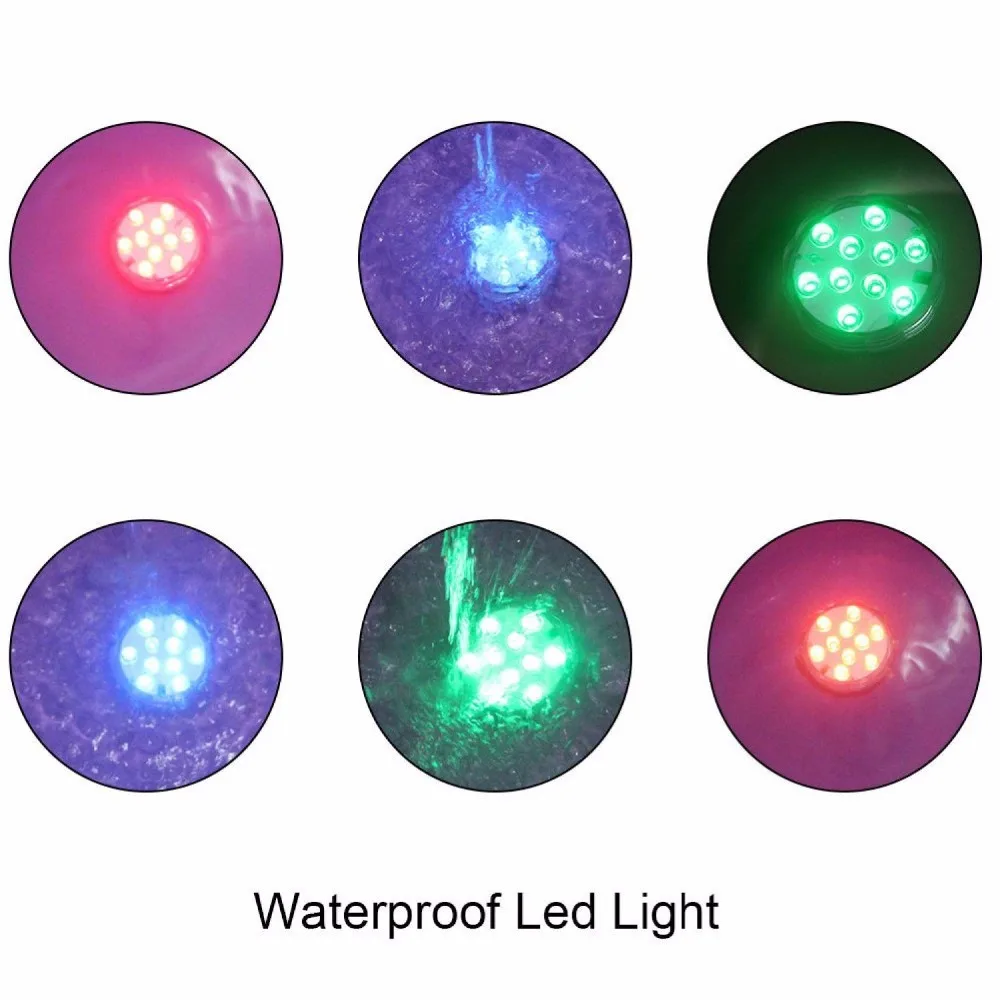 4 unids 10 leds RGB LED luz subacuática IP67 impermeable Piscina luz LED sumergible para el partido piscina estanque + Control remoto