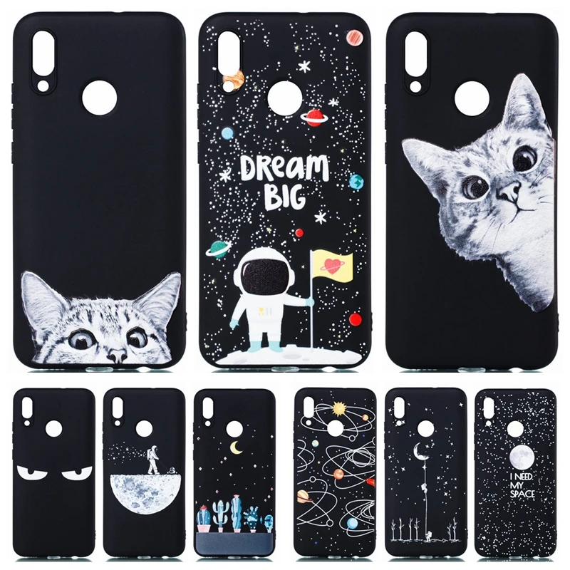 

Funny Astronaut Case on for Huawei P Smart 2019 Coque Space Moon Universe Soft Silicone Cover for Huawei Honor 10 Lite Phone Ca