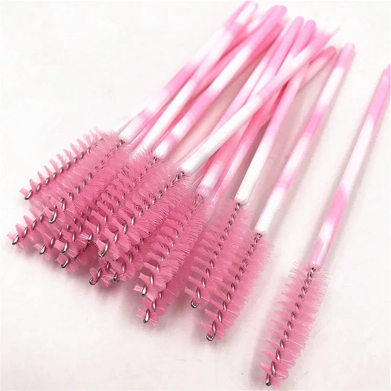 

50pcs/lot Colorful Handle Disposable Mascara Wands Applicator Lashes Nylon Makeup Brushes Eyelash Extension Makeup Accessorices