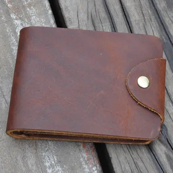 

Crazy Horse Leather Wallets Men Vintage Short Brand Design Wallet Purse Cell Phone Credit Card Holder T1003