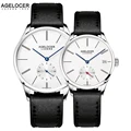 Agelocer Brand Watches Minimalist Type Swiss Original Famous Couple Watches Mechanical Movement Date Day Waterproof Women