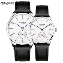 Agelocer Original Famous Brand Couple Watches Men Women Watches Mechanical Movement Date Day Waterproof Watch Minimalist Type