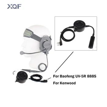 

Tactical Bowman Elite II Radio Headset Earpiece With Round PTT Style PTT For Kenwood Portable Radio Walkie Talkie 2 Pin