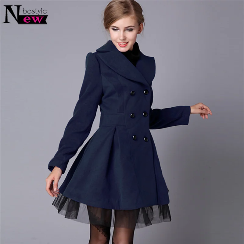Модное женское двубортное шерстяное пальто на осень и зиму, теплое тонкое пальто, женская шерстяная куртка, халат, верхняя одежда, Manteau Femme Parka